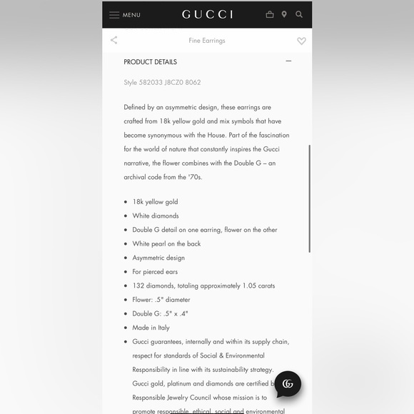 Gucci Flora 18k earrings with diamonds - Picture 11 of 12